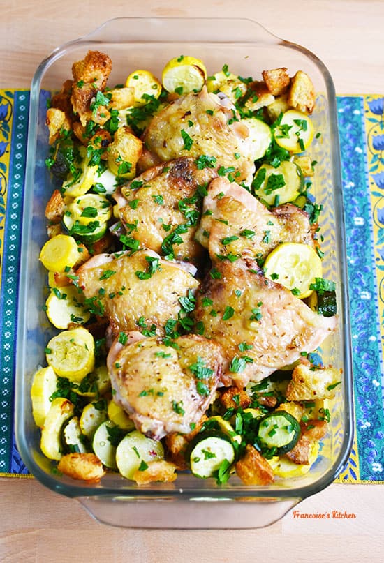 Sheet Pan Roasted Chicken With Summer Squash Francoise S Kitchen